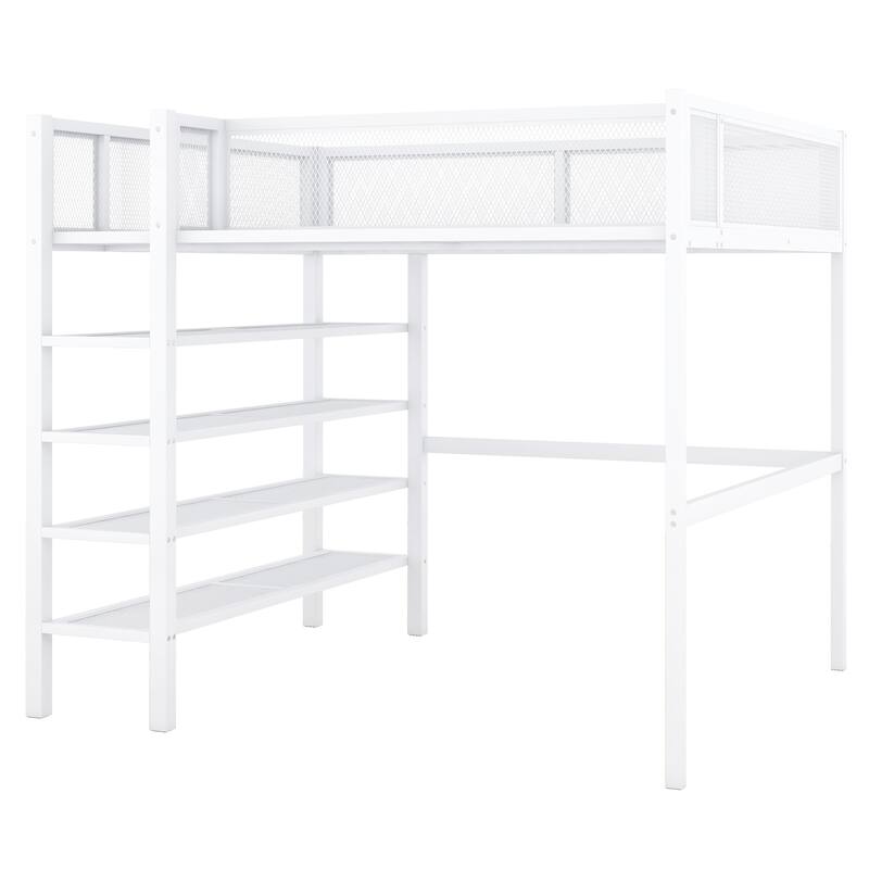 Metal Loft Bed with Workstation
