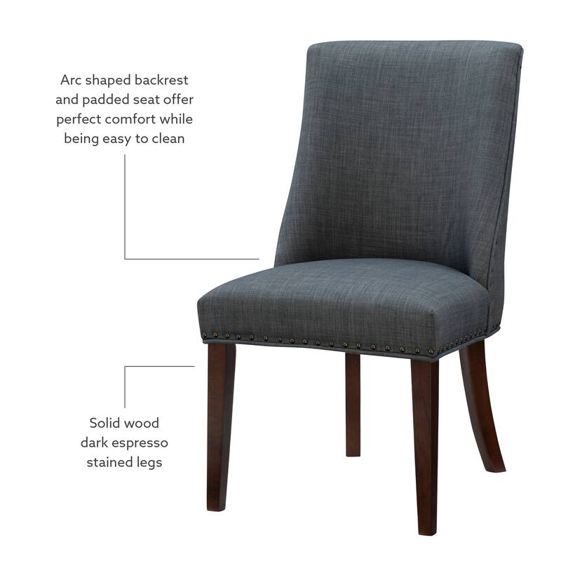 Linon Allard Modern Dining Chairs with Espresso Legs (Set of 2)