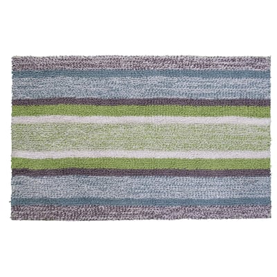 Vibhsa Multi Color Stiped Bath Rug 20" x 32"