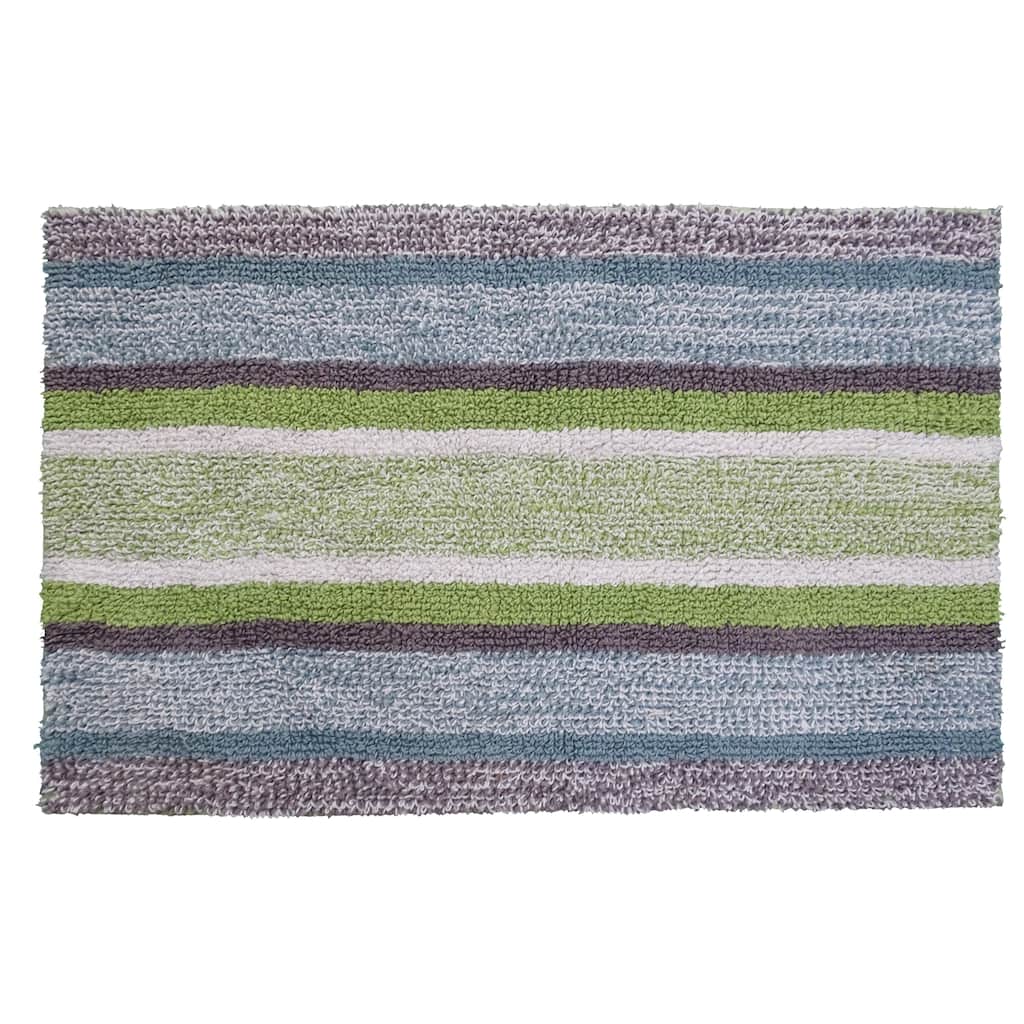 Vibhsa Multi Color Stiped Bath Rug 20" x 32"