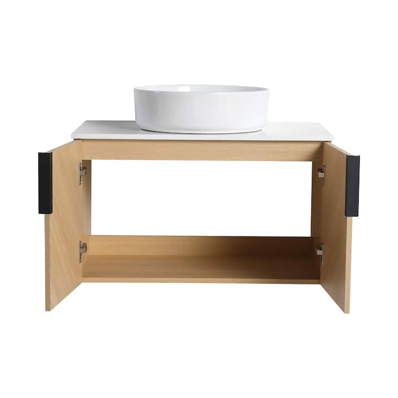 Bathroom Vanity With Sink In 30/36 Inch, Floating Bathroom Vanity With 2 Soft Close Doors