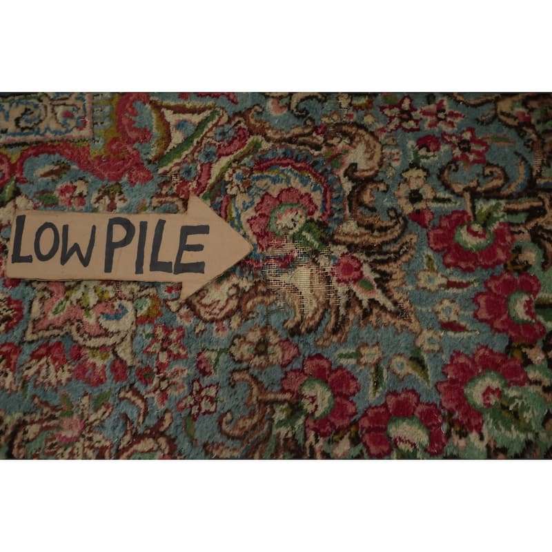 Hand Knotted Oriental 100% Wool Carpet Traditional Floral Beige & Ivories Kerman Area Rug - 13' 3'' X 9' 11''