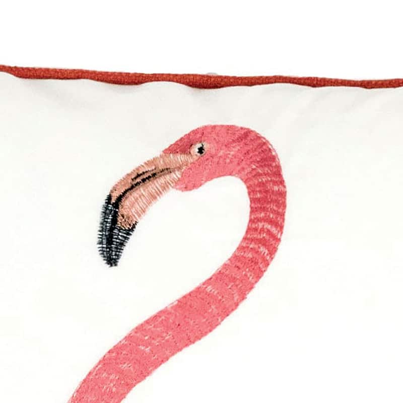 Tamera Contemporary Pink and White Fabric Flamingo Accent Pillows by Porch & Den (Set of 2)