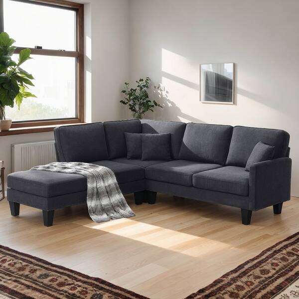 Fresh Look at L Shape Minimalist Modern Sectional Sofa Couch Set With Chaise