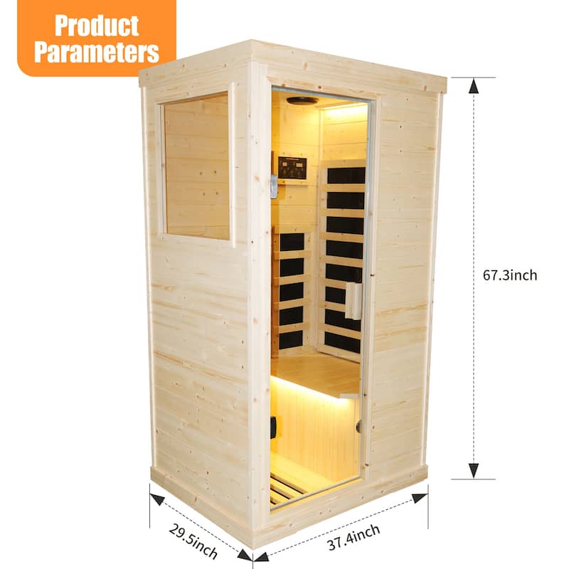 Single person spruce far infrared sauna hair