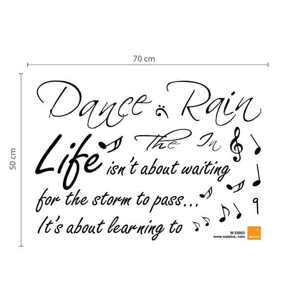 Shop Walplus Dance In The Rain Quote Wall Sticker Home Decor Diy Art Decal On Sale Overstock 31770414