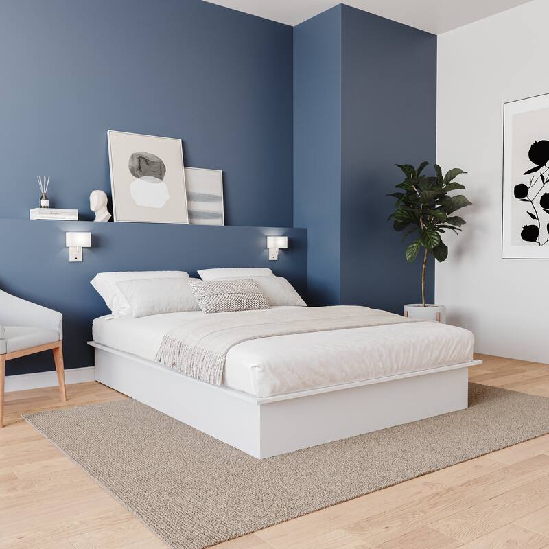 Valere Platform Bed - White - Queen