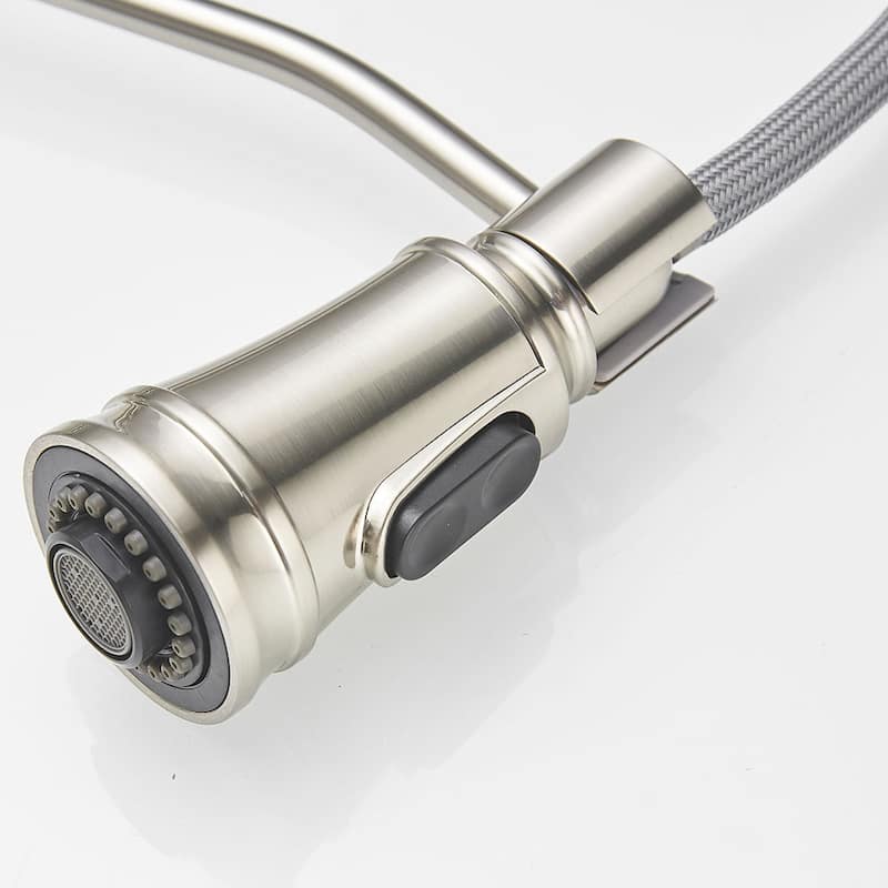 Single Hole Brushed Nickel Touchless Pull Down Kitchen Faucet