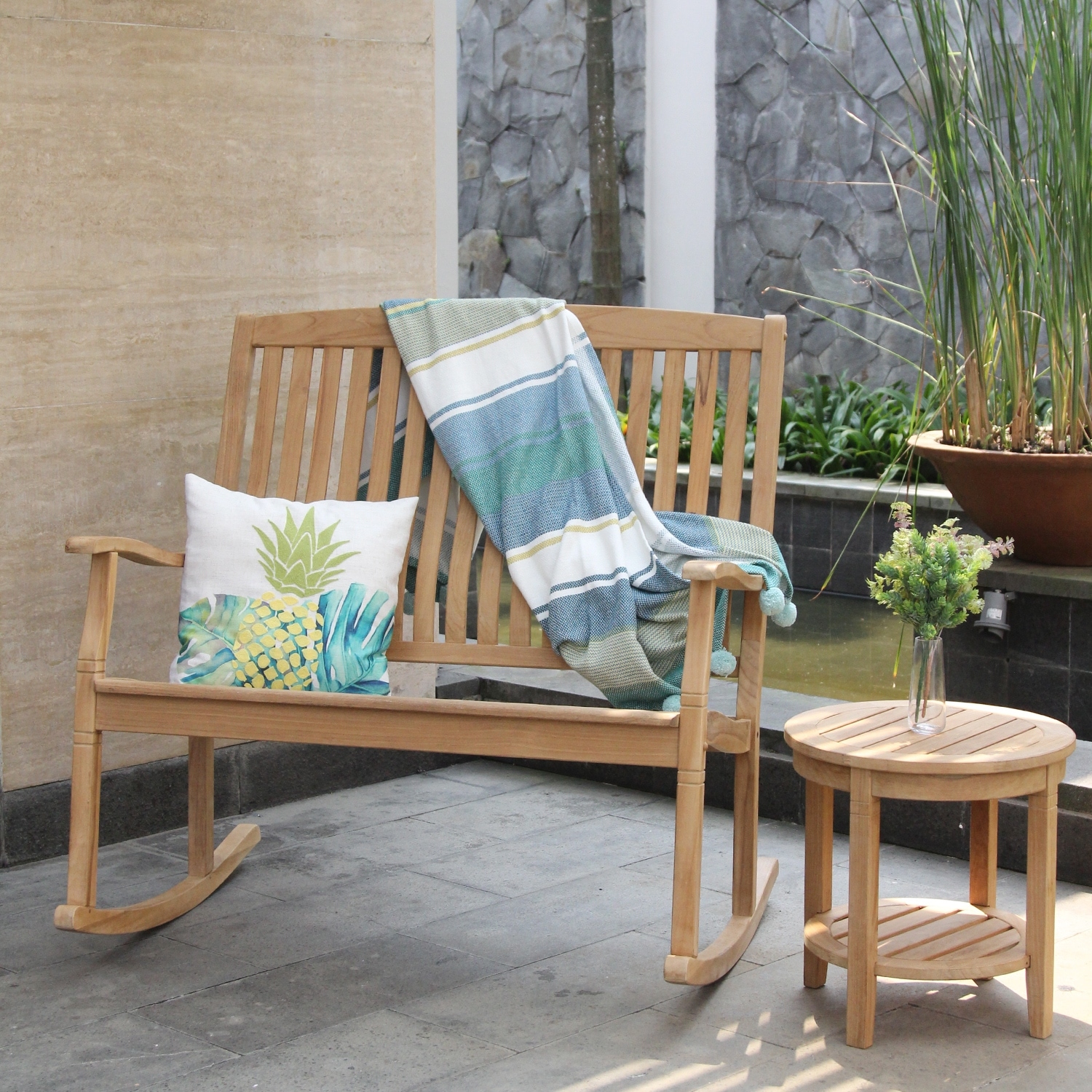 Cambridge Casual Sherwood Teak Patio Side Table