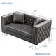 preview thumbnail 6 of 26, 2 Pcs Modern Velvet Living Room Set with Sofa & Loveseat, Jeweled Button Tufted Copper Nails Square Arms, 4 Pillows Included