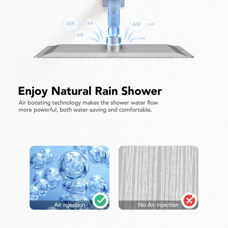 EVERSTEIN Dual Shower System 12" Rain Shower Head with High Pressure Handheld Sprays