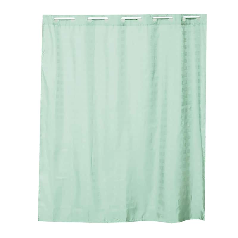 Extra Long Shower Curtain Polyester Hook Less Cubic 79"L x 71"W