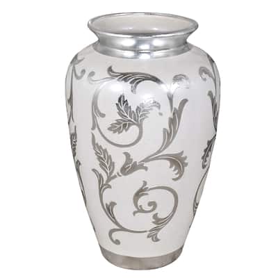 Sophie Silver Antique White Table Vase 18.1 Inches Tall
