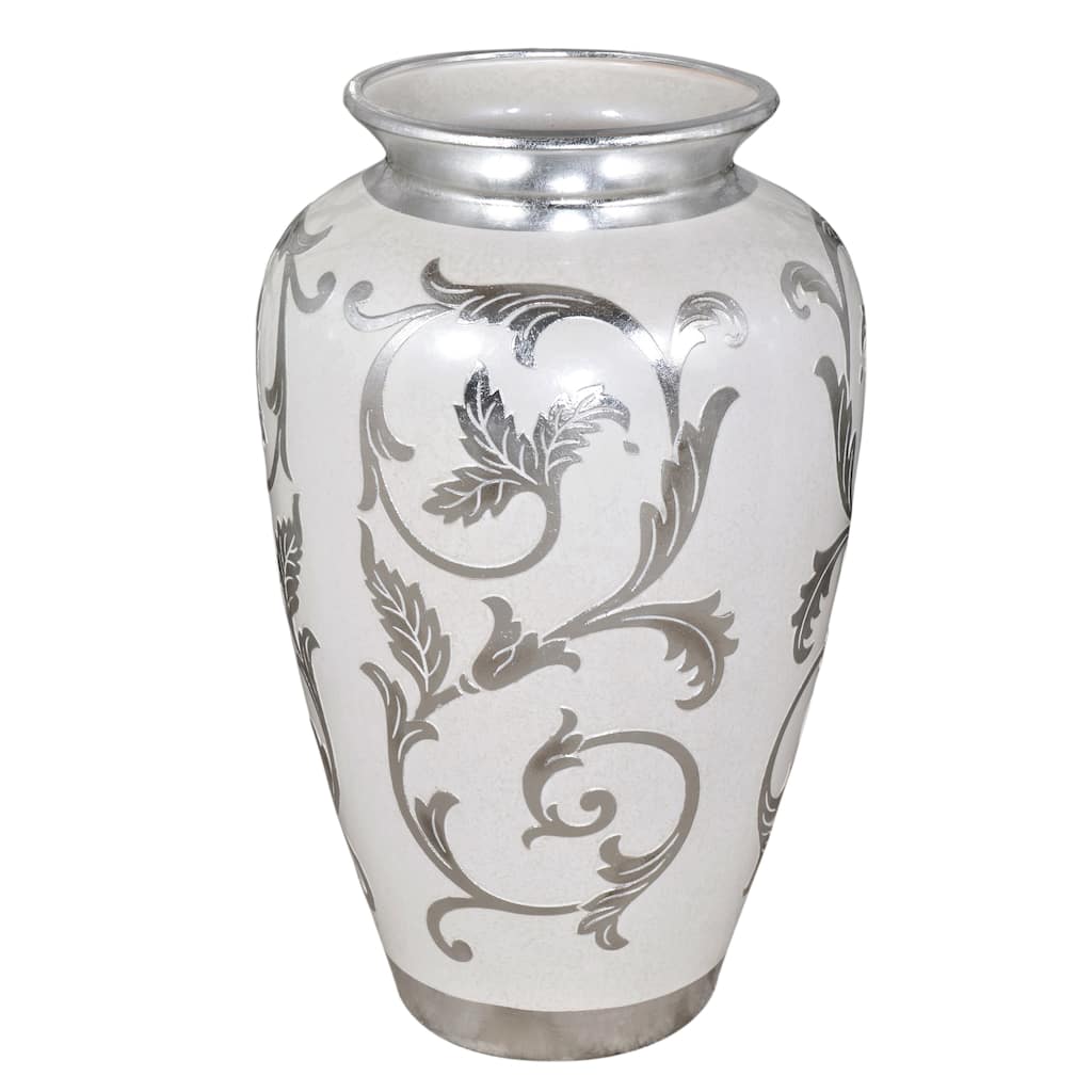 Sophie Silver Antique White Table Vase 18.1 Inches Tall