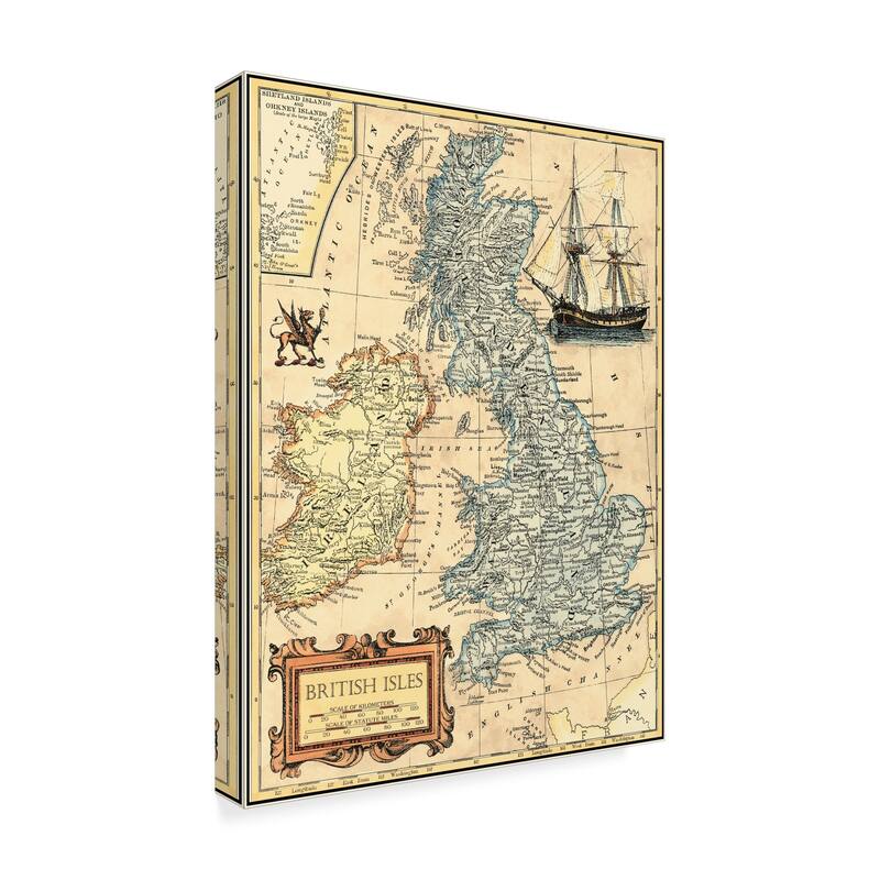 Vision Studio 'British Isles Map' Canvas Art