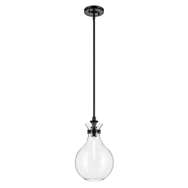 Kichler Lighting Laria 9.75 Inch 1 Light Pendant with Clear Glass in Black