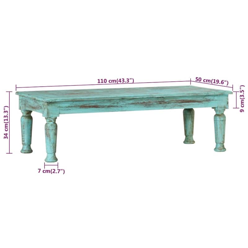 vidaXL Coffee Table Living Room Coffee Accent End Table Solid Wood Reclaimed - 43.3" x 19.7" x 13.4" (L x W x H)