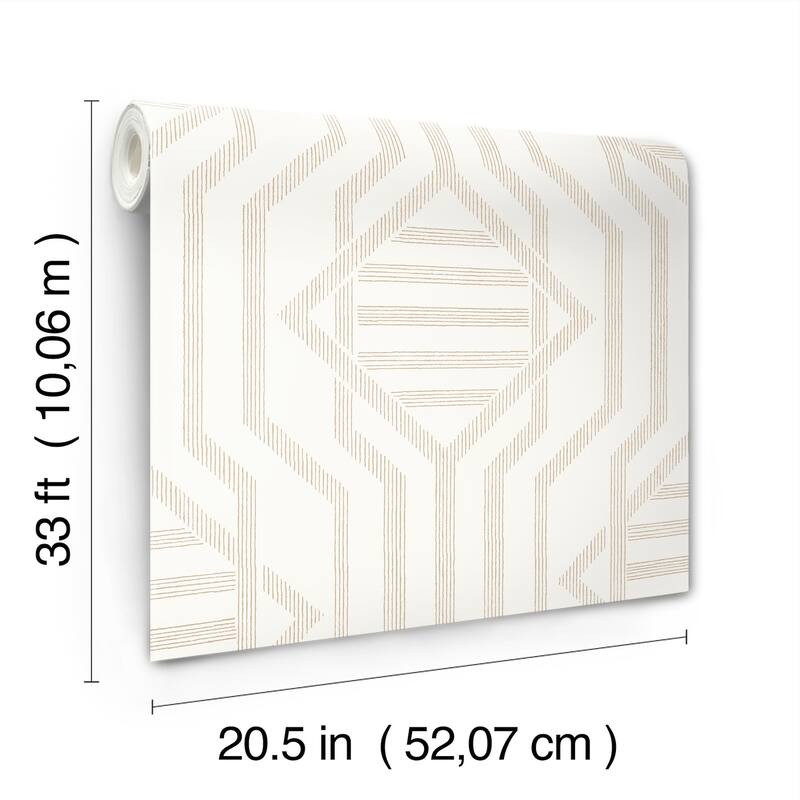 A-Street Prints Essex Wheat Geometric Wallpaper