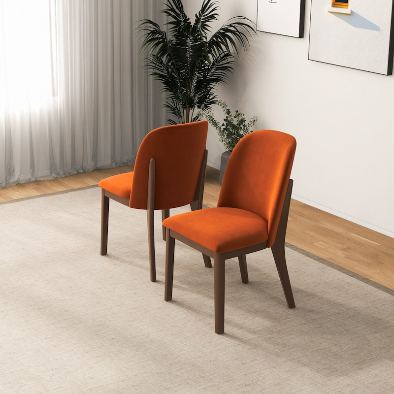 Bellar Mid Century Modern Linen/Velvet Dining Chair (Set of 2)