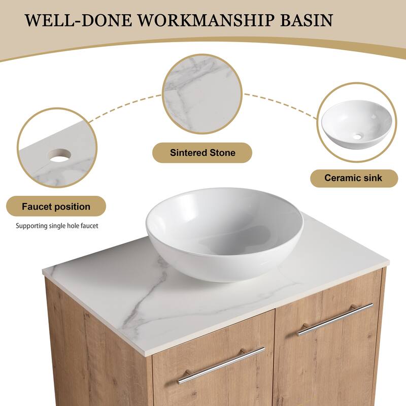 ARTCHIRLY 24"/30" Bathroom Vanity with Sink, Floating Bathroom Vanity with 2 Soft Close Doors