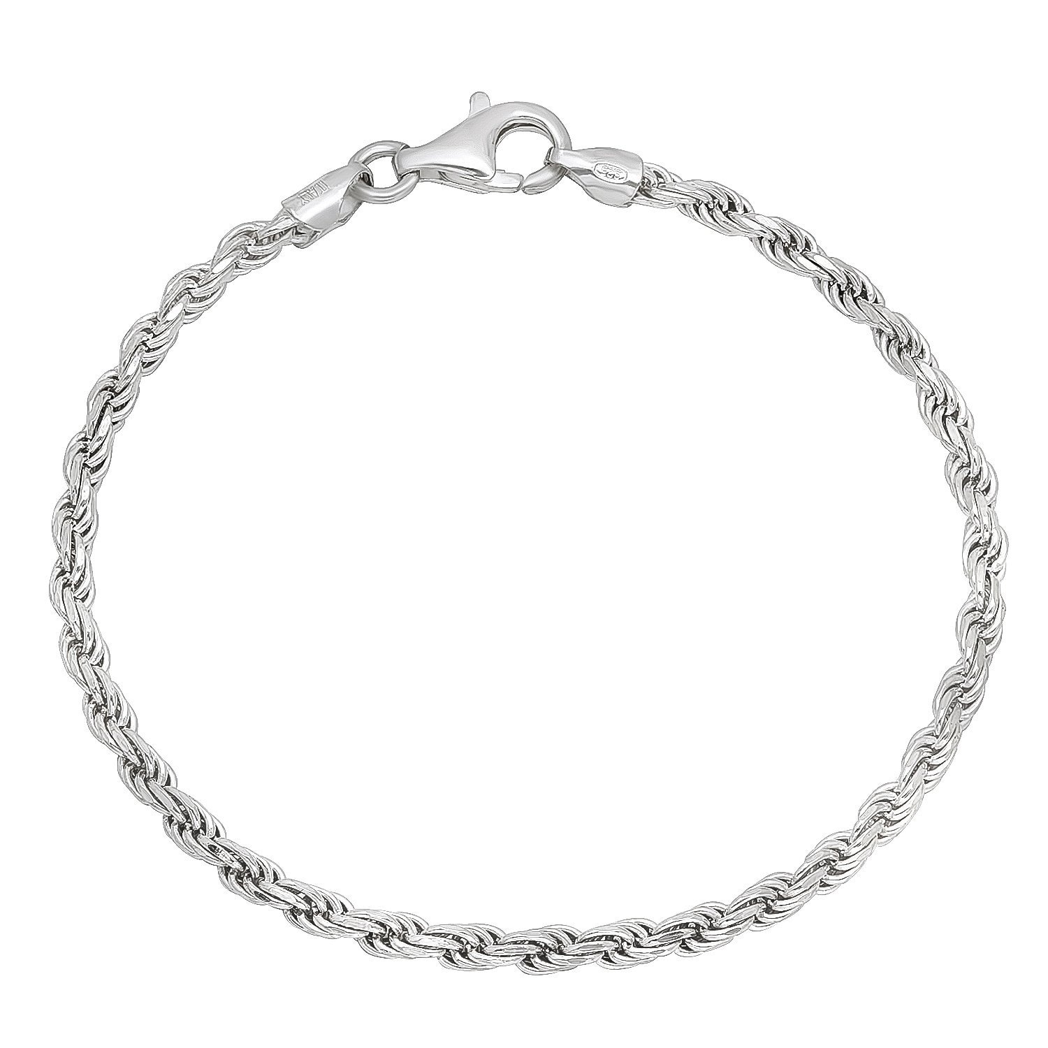 Sterling Silver Diamond Cut Rope 3.5mm Bracelet Anklet Necklace Chain Italian .925 Jewelry 