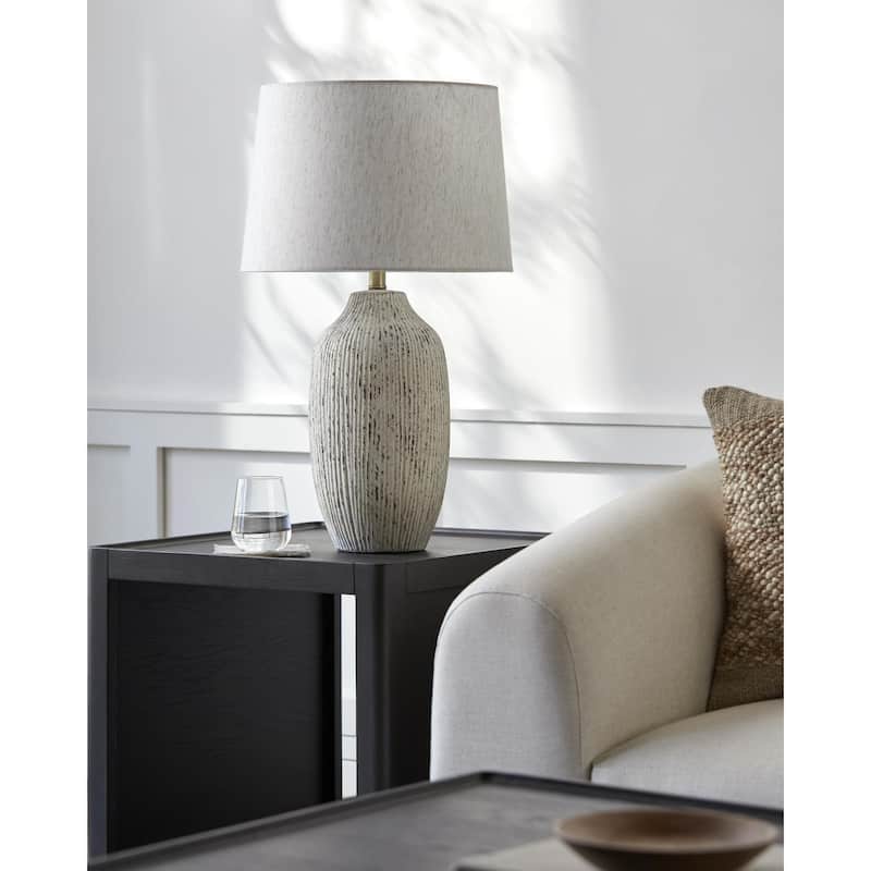 Livabliss Judarn Traditional Accent Table Lamp - Beige/White