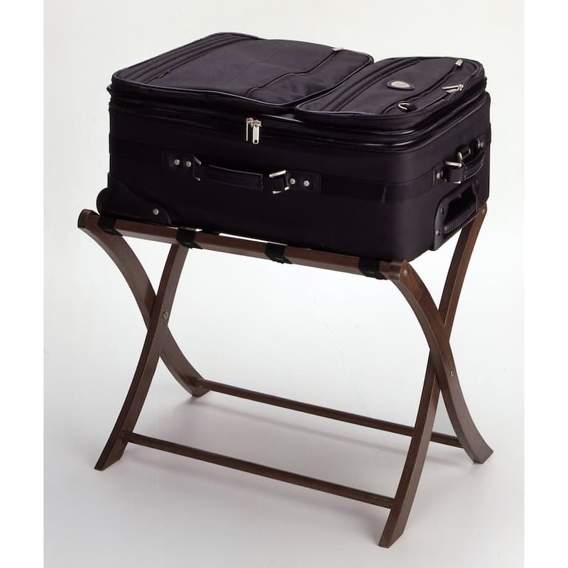 Foldable Wooden Luggage Rack Convenient Travel Companion - 26.54 x 18.66 x 20 inches