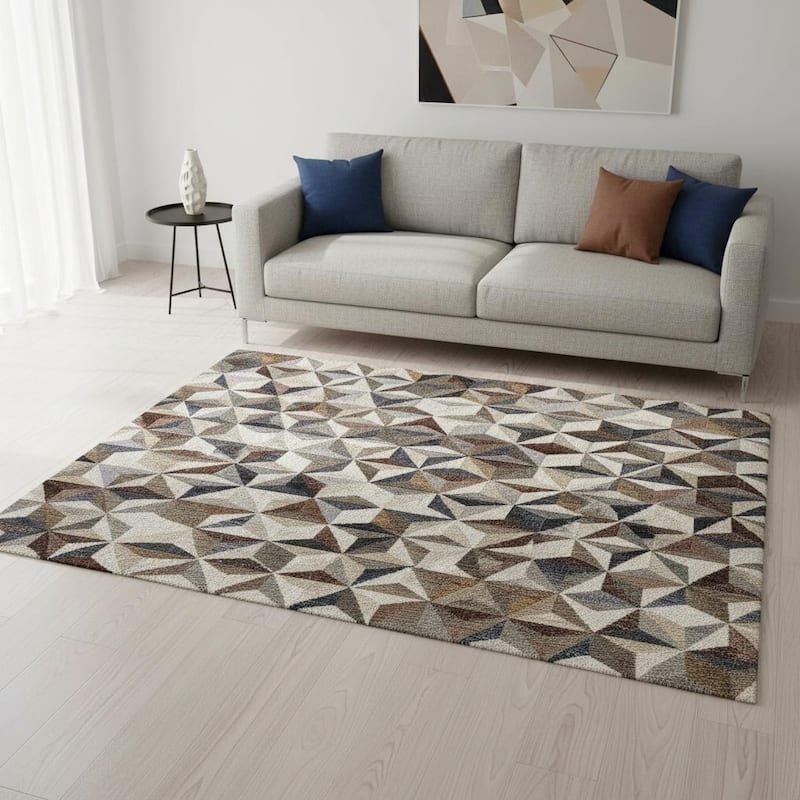 HomeRoots Geometric Modern Rectangle Area Rug - 5' X 8' - 5' X 8'
