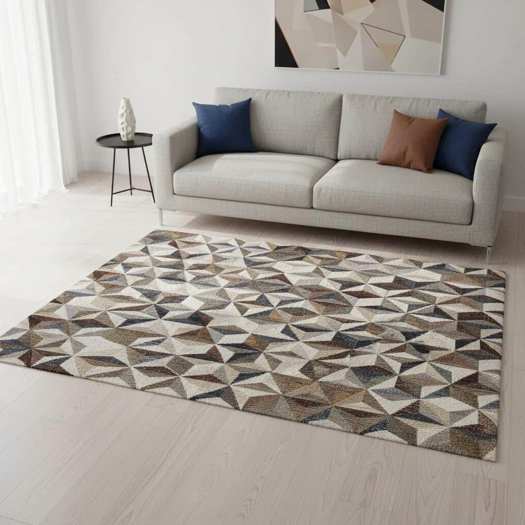 HomeRoots Geometric Modern Rectangle Area Rug - 5' X 8'
