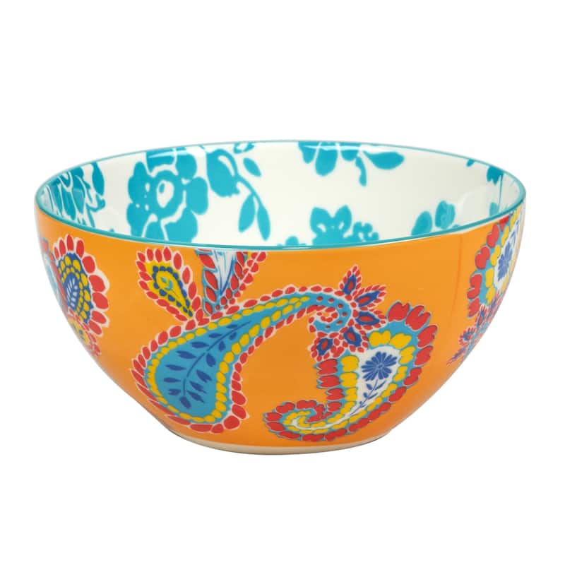 Certified International Damask Floral Assorted Designs All Purpose Bowls, Set of 6