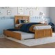preview thumbnail 9 of 35, Madison Platform Bed with Footboard and Twin Trundle Light Toffee - Twin
