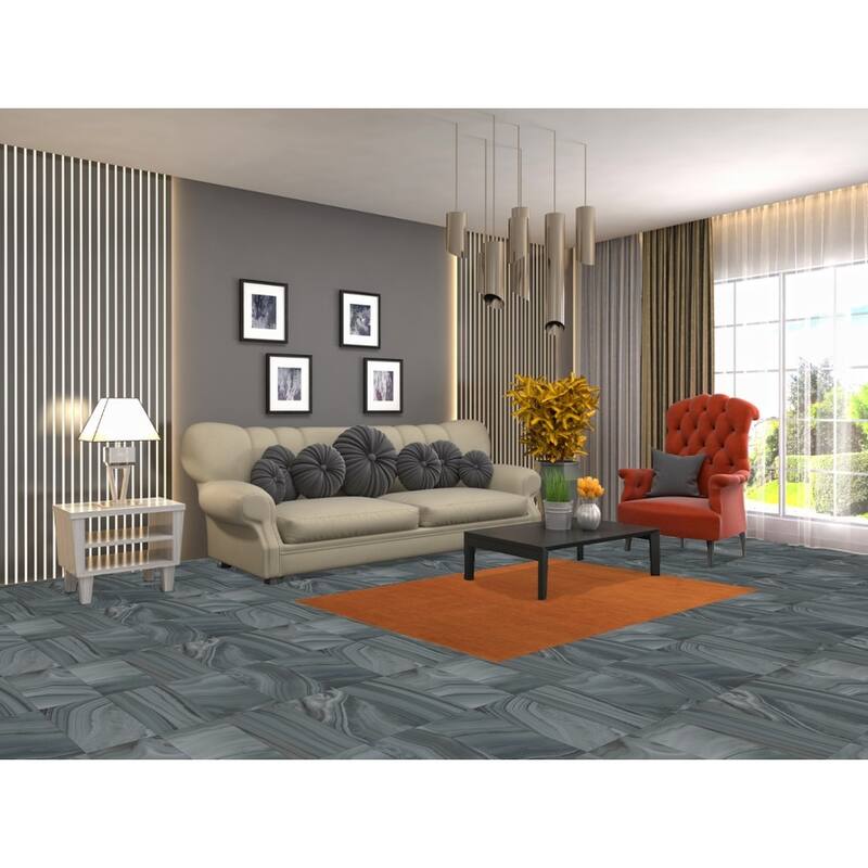 Orange Gabbeh Modern Rug Handmade Wool Carpet - 3'10" x 5'6"