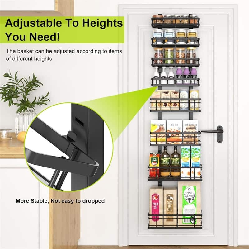 8-Tier Over the Door Pantry Organizer and Storage - 5.1"D x 15.7"W x 64.17"H