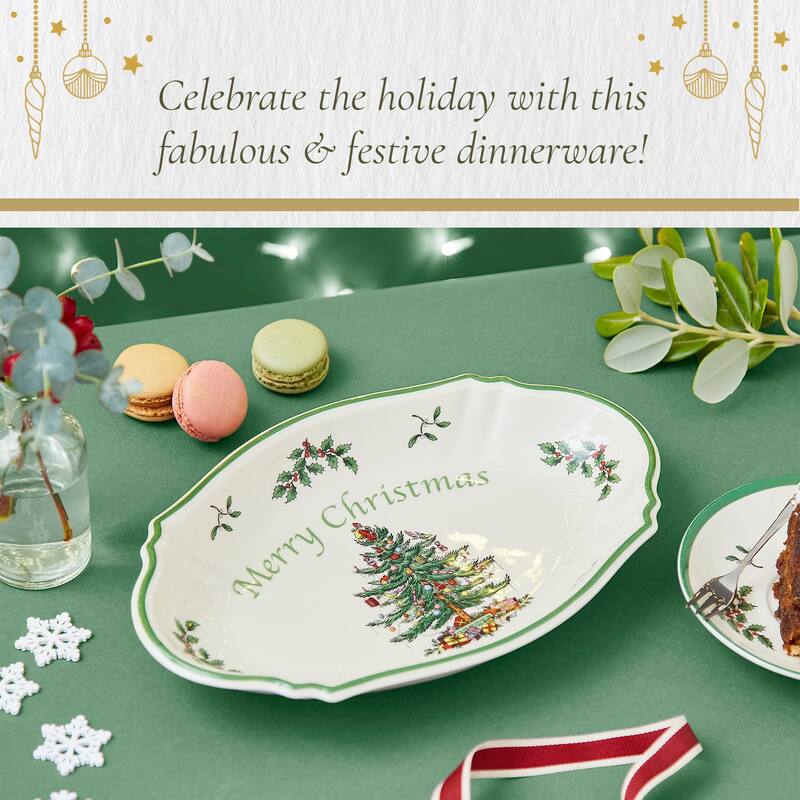 Spode Christmas Tree Merry Christmas Tray - 11" L
