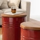 preview thumbnail 42 of 71, Glitzhome Industrial Farmhouse Round Storage Side Tables (Set of 2)