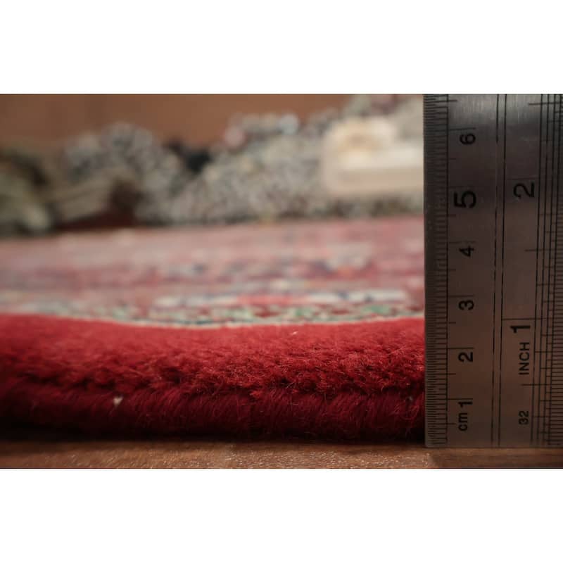Hand Knotted Oriental 100% Wool Carpet Traditional Floral Red Tabriz-Mahi Area Rug - 10' 0'' X 7' 9''