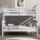 preview thumbnail 2 of 22, Twin over Full Size Solid Wood Bunk Bed with Ladder and Fence for Kids