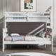 preview thumbnail 2 of 10, White Twin over Full Size Solid Wood Bunk Bed with Ladder & Fence