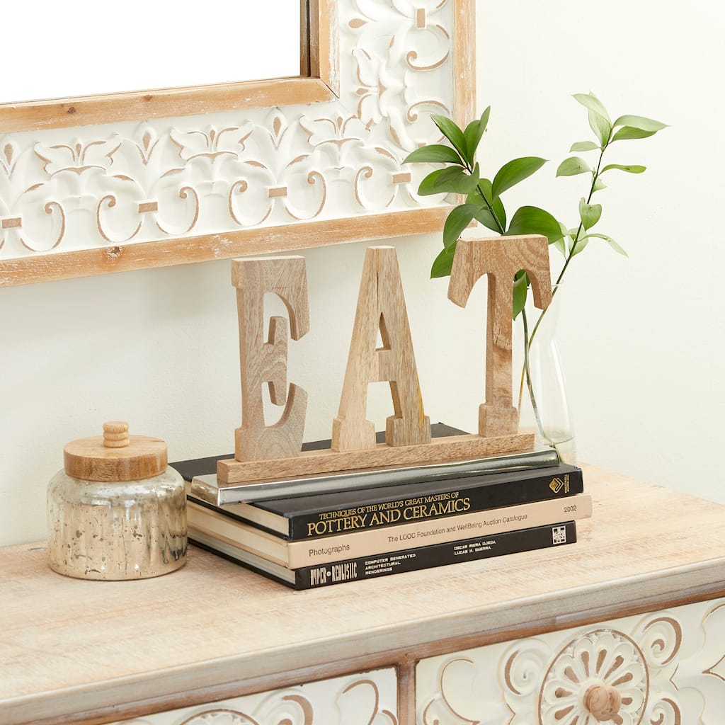 Brown Wood Natural Decorative Sign 8 x 13 x 2 - 13 x 2 x 8