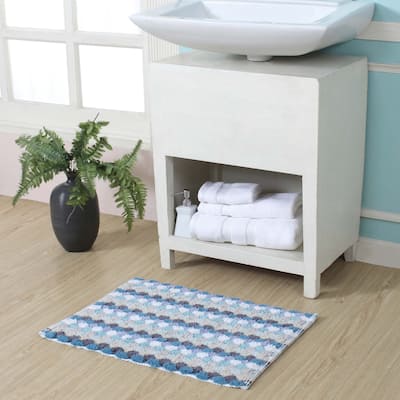 Home Weavers Orion Collection 100% Cotton Bathroom Rug, Non Slip & Machine Washable Bath Mat, Thick Plush Rugs - 17"X24"