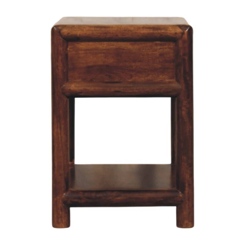 HomeRoots 20" Chestnut Solid Wood Square One Drawer Nightstand