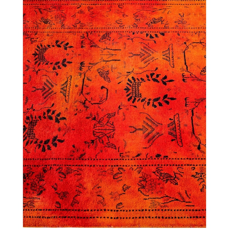 Fine Vibrance, One-of-a-Kind Hand-Knotted Area Rug - Orange, 3' 2" x 5' 4" - 3' 2" x 5' 4"