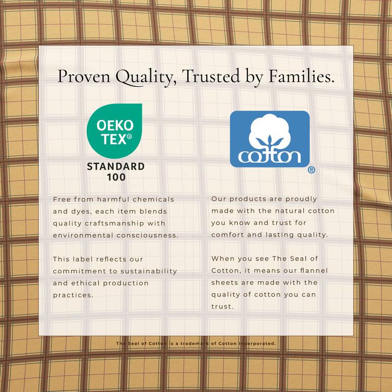 Linery & Co. Ultra-Soft Turkish Cotton Plaid Flannel Sheet Set