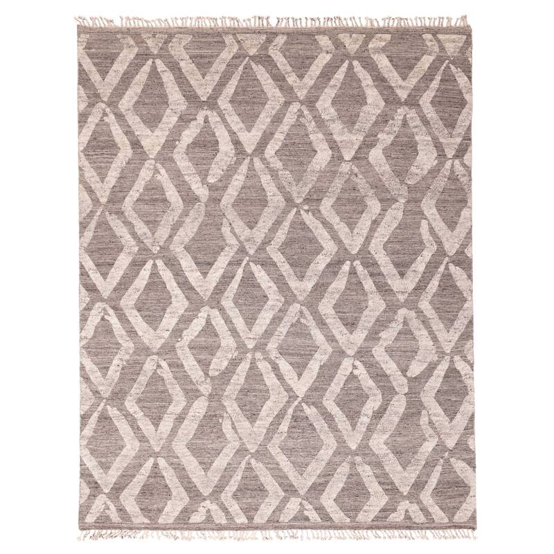 ECARPETGALLERY Hand-knotted Tangier Charcoal Wool Rug - 8'3 x 10'2