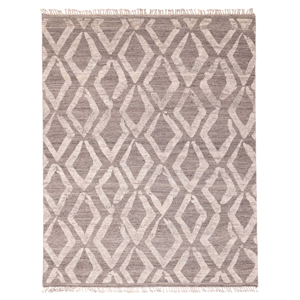 ECARPETGALLERY Hand-knotted Tangier Charcoal Wool Rug - 8'3 x 10'2