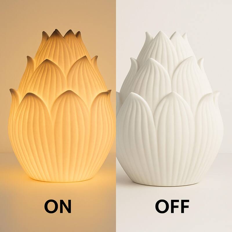 Aria Home Lotus Petal Table Lamp Sculpted Sandstone LED RGB Compatible