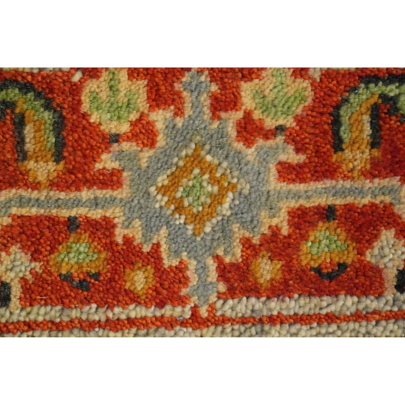 Hand Knotted Oriental 100% Wool Carpet Transitional Floral Beige & Ivories Oushak Area Rug - 9' 0'' X 5' 10''