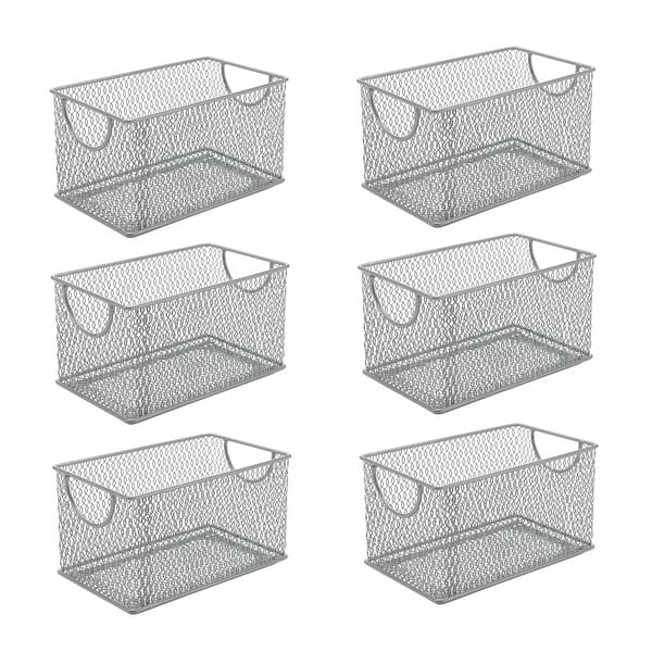 AllPurpose Wire Mesh Storage Baskets, Organize Your Home with Open Bin Shelf Storage, Pack of 6
