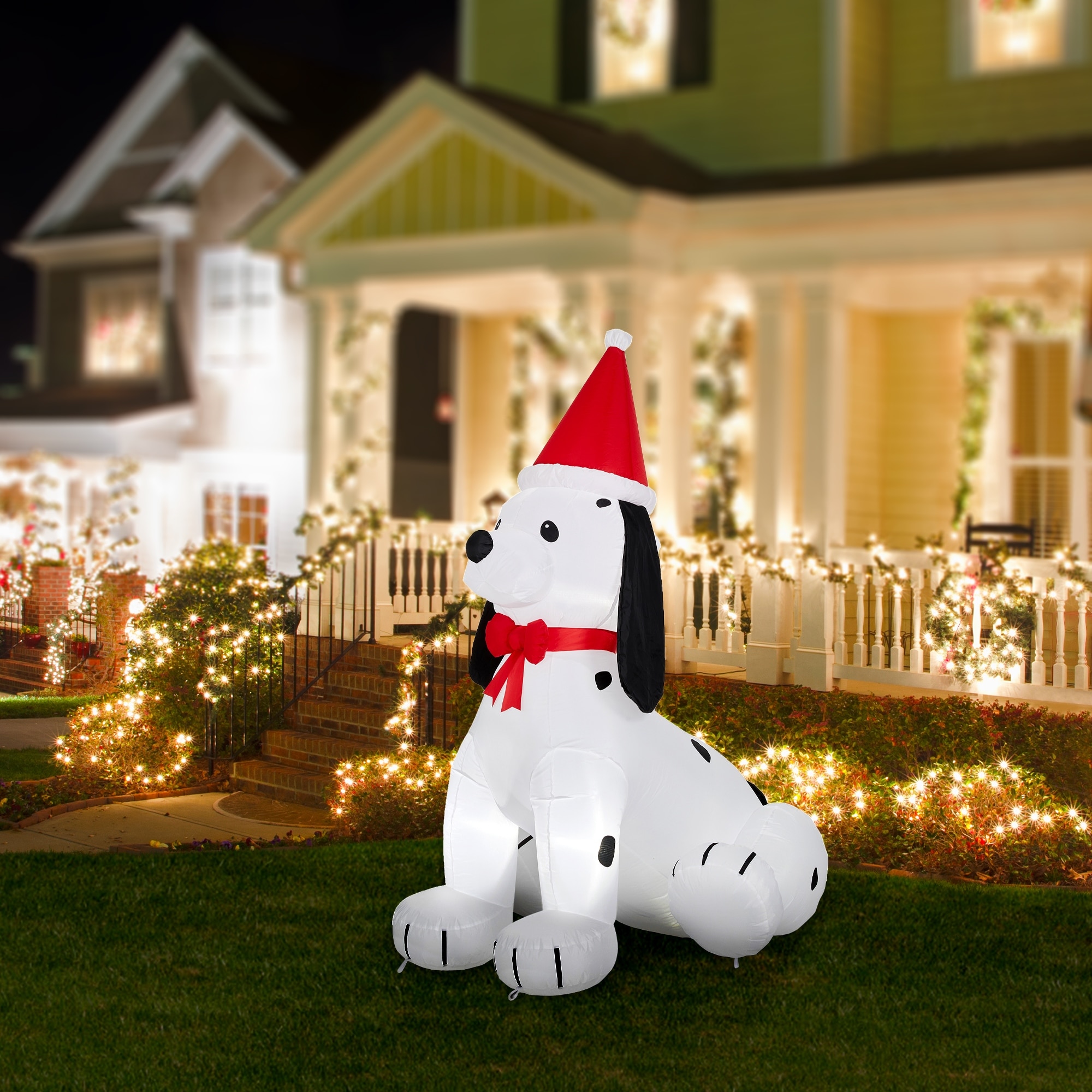 Glitzhome 6FT Lighted Inflatable White Puppy Dog Decor - Bed Bath