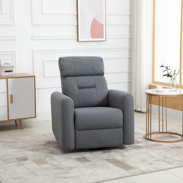 HOMCOM Manual Recliner Swivel Chair Rocker Armchair Sofa with Linen Upholstered Seat and Backrest for Living Room, Beige. Opens flyout.
